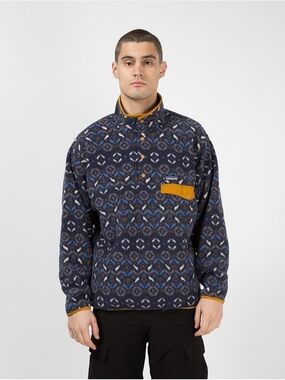 Patagonia Synchilla Men’s Tundra Cluster New Navy Patterned Snap-T Fleece